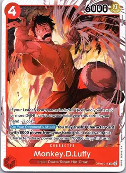 Monkey.D.Luffy OP16-015 Super Rare The Time of Battle One Piece Foil Near Mint - Image 1