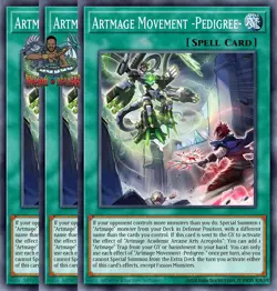 Yugioh! 3x Artmage Movement -Pedigree- DOOD-EN060 Common 1st Ed NM - Image 1