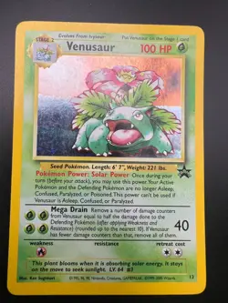 Venusaur - 13 - Pokemon Wizards Black Star Promo Card Game Boy Holo LP - Image 1