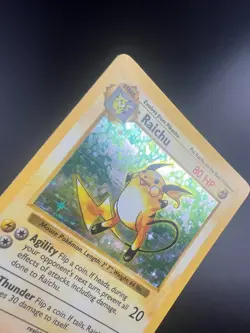 Raichu - 14/102 - Pokemon Base Set Shadowless Holo Rare Card WOTC NM - Image 2