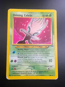 Shining Celebi - 106/105 - Pokemon Neo Destiny Unlimited Holo Rare Card WOTC MP - Image 1