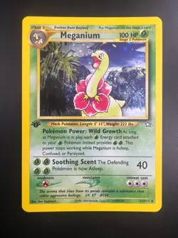 Meganium - 11/111 - Pokemon Neo Genesis 1st Edition Holo Rare Card WOTC NM - Image 1