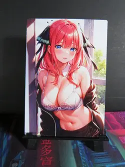 Nino Nakano Quintuplets Custom Art Card NM Anime Waifu Collectible - Image 1