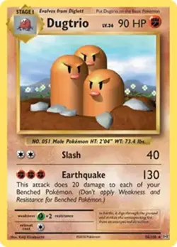 Dugtrio - 56/108 - Pokemon Evolutions XY Non-Holo Rare Card NM - Image 1