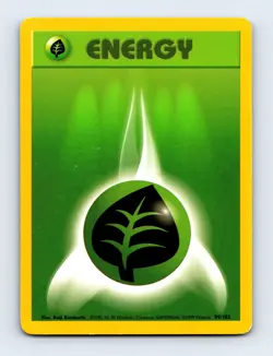 Grass Energy 099/102 Base Set Non Holo Pokemon Card MP - Image 1