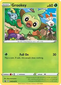 Grookey - SWSH070 - Pokemon Sword & Shield Promo Ultra Rare Holo Card HP - Image 1
