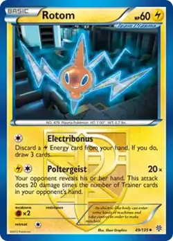 Rotom - 49/135 - Pokemon Plasma Storm Black & White Rare Card LP - Image 1