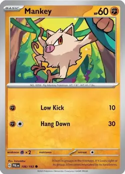 Mankey - 106/193 - Pokemon Paldea Evolved Cosmos Holo Rare Card NM - Image 1