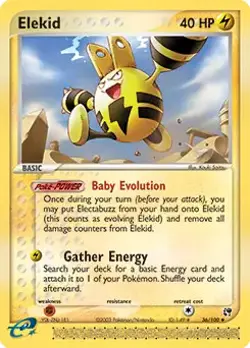 Elekid - 36/100 - Pokemon Ex Sandstorm Non-Holo Card HP - Image 1