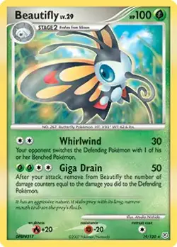 Beautifly - 19/130 - Pokemon Diamond & Pearl Non-Holo Card MP - Image 1