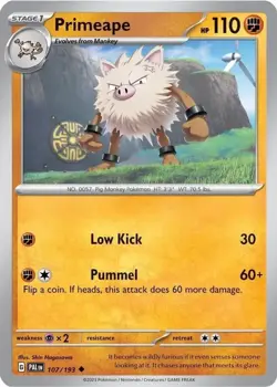 Primeape - 107/193 - Pokemon Paldea Evolved Cosmos Holo Rare Card NM - Image 1