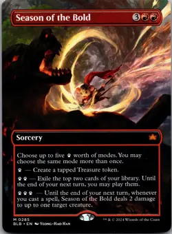 Season of the Bold (Borderless) 285 Mythic Bloomburrow Magic: The Gathering LP - Image 1