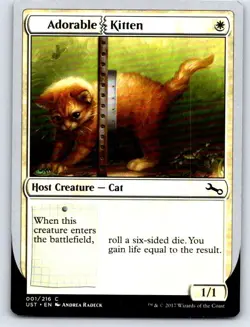 Adorable Kitten 1 Common Unstable Magic: The Gathering Lightly Played - Image 1