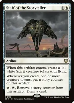 x1 Staff of the Storyteller R MTG Commander: Secrets of Strixhaven M/NM, English - Image 1