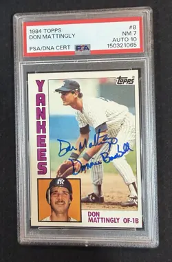 1984 Topps Don Mattingly Autograph Rookie PSA 7 10 Auto “Donnie Baseball” (RC) - Image 1
