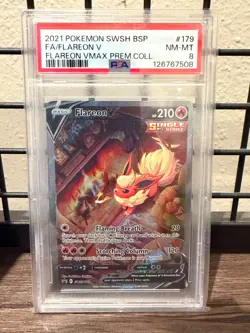 Flareon V SWSH179 SWSH: Sword & Shield Promo Cards Holo PSA 8 - Image 1