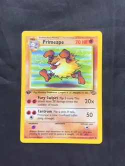 Pokemon Cards: Jungle 1st Edition Uncommon: Primeape 43/64 - Image 1