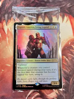 Magic PROMO Captain America Living Legend Card Marvel Super Heroes SEALED 🇺🇸 - Image 1