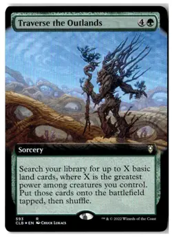 MTG Foil Traverse the Outlands (Extended Art) - CLB Moderately Played English - Image 1
