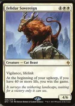 FELIDAR SOVEREIGN FOIL HOLO Battle For Zendikar - MTG Magic the Gathering - NM - Image 1