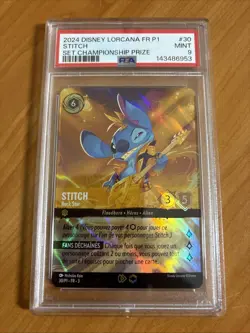 Disney Lorcana Stitch Rock Star 30/P1 Set Championship PSA 9 FR - Image 1