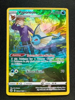 Vaporeon TG02/TG30 Swsh09: Brilliant Stars Trainer Gallery Holo LP - Image 1