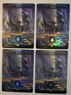 MTG / Set (X4) Unfinity Borderless Basic Lands / FOIL & GALAXY FOIL / NM - Image 3