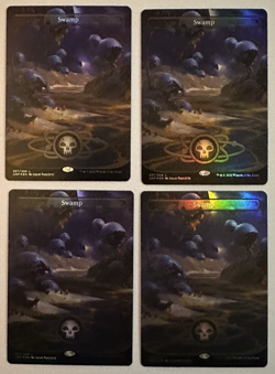 MTG / Set (X4) Unfinity Borderless Basic Lands / FOIL & GALAXY FOIL / NM - Image 4