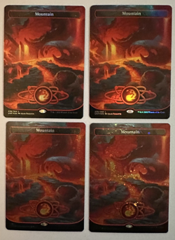 MTG / Set (X4) Unfinity Borderless Basic Lands / FOIL & GALAXY FOIL / NM - Image 5