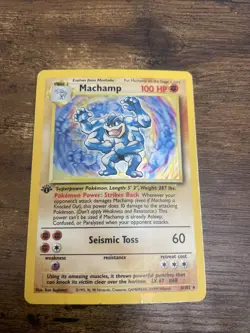 Machamp 8/102 Base Set Deck Exclusives 1st Edition Holo Rare Pokemon Card - Image 2