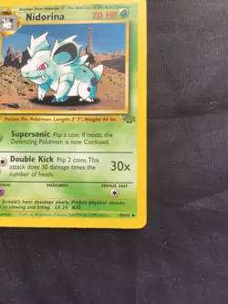Pokemon Cards: Jungle 1st Edition Uncommon: Nidorina 40/64 - Image 4