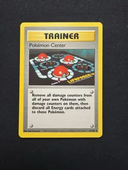 Pokemon TCG Pokemon Center Base Set 85/102 Vintage WOTC Uncommon Trainer LP - Image 1