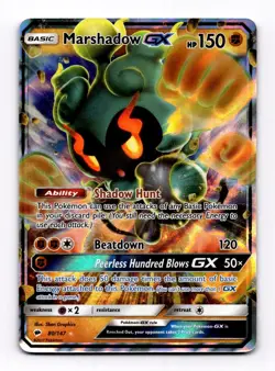 Marshadow GX 80/147 Holo Ultra Rare - SM Burning Shadows Pokemon Card - NM - Image 1