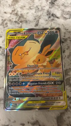 Pokemon TCG Eevee and Snorlax GX SM169 Sun & Moon Promos Holo Card - Image 1