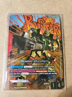 Buster Gundam LR Plus GD01-046 English Card Game TCG Alt Art Foil - Image 1