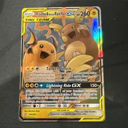 Pokemon TCG Raichu & Alolan Raichu GX Unified Minds Card 54/236 NM/M - Image 1