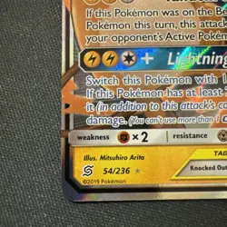 Pokemon TCG Raichu & Alolan Raichu GX Unified Minds Card 54/236 NM/M - Image 4