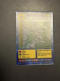 Digimon MetalEtemon Bo-27 1st Edition Holo Card Game 1999 Bandai - Image 3