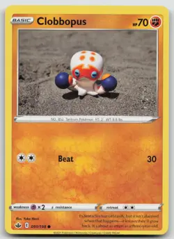 Clobbopus 091/198 Yuka Morii Art Chilling Reign Common Pokemon TCG Card - Image 1