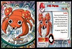 Paras #46 Topps Trading Cards Series 1 Pokemon MP - Image 3