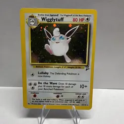 Pokemon Wigglytuff Base Set 2 Holo Rare Card 19/130 English WOTC Vintage Clean - Image 1