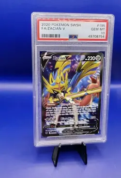 Zacian V 195/202 Sword & Shield Base Set Pokemon Card TCG 2020 Graded PSA 10 - Image 3