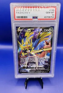 Zacian V 195/202 Sword & Shield Base Set Pokemon Card TCG 2020 Graded PSA 10 - Image 4