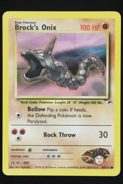 Brock's Onix - 69 - Gym Heroes - Pokemon Card - Lightly Played - Image 1