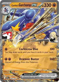 Cynthia's Garchomp ex 104/182 Prize Pack Series Cards Holo - Image 1