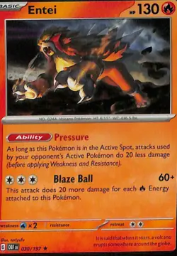 Entei Rare SV03: Obsidian Flames 030/197 NM Holo - Image 1