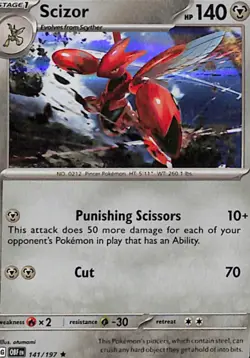 Scizor Rare SV03: Obsidian Flames 141/197 NM Holo - Image 1