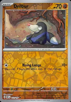 Drilbur Common SV03: Obsidian Flames 111/197 NM Reverse Holo - Image 1