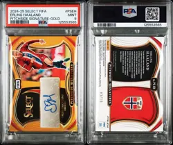 Erling Haaland 2024/25 Panini Select Auto Gold /10 PSA 9 - Image 1