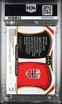 Erling Haaland 2024/25 Panini Select Auto Gold /10 PSA 9 - Image 3